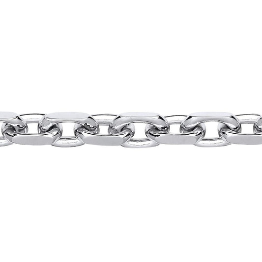 Mens Silver  Chunky Cable Square Belcher Chain Bracelet 7mm 8.5" - GVB526