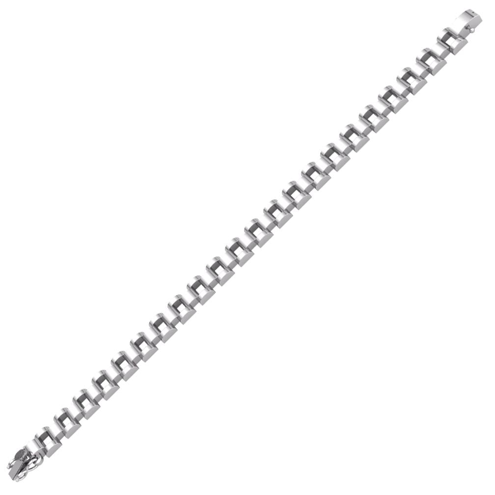 Silver  Presidential Watch Link Strap Bracelet 8mm 7.5" - GVB555