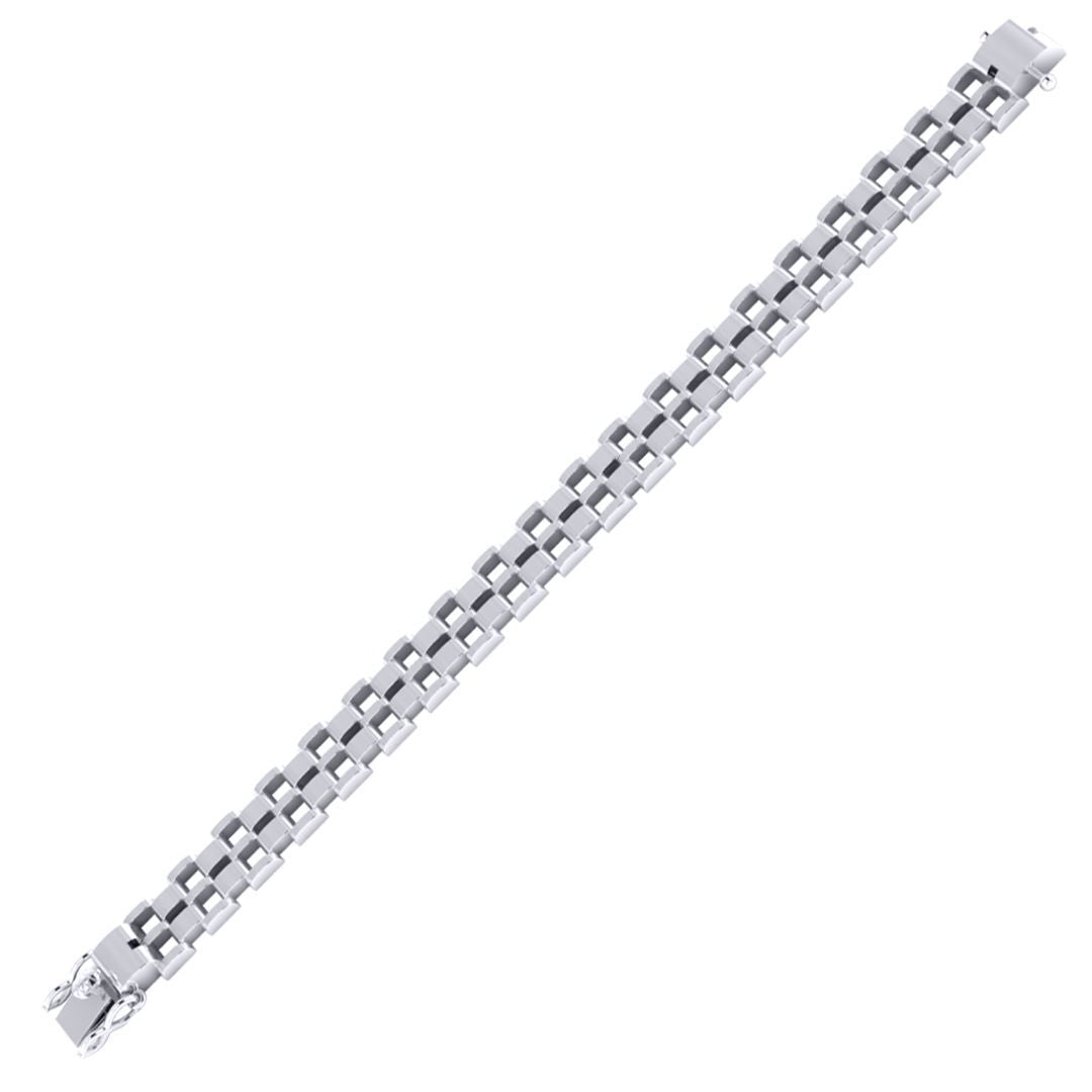 Silver  Presidential Watch Link Strap Bracelet 10mm 7.5" - GVB556