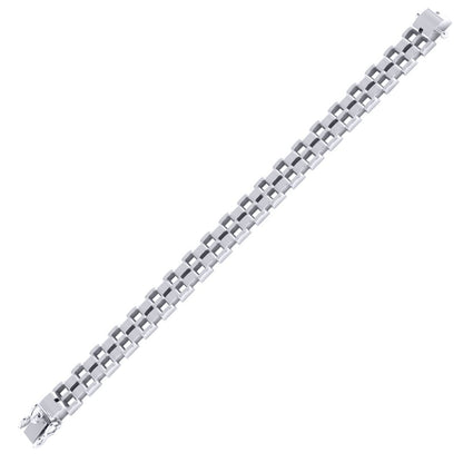 Silver  Presidential Watch Link Strap Bracelet 10mm 7.5" - GVB556