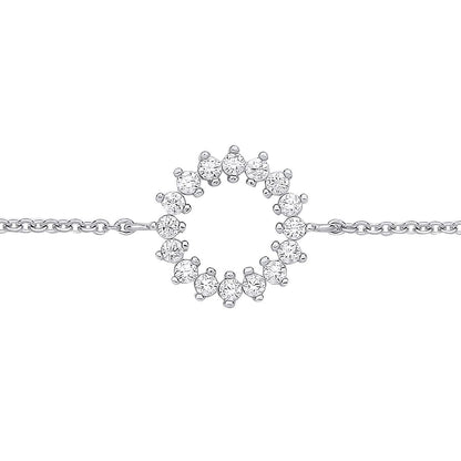 Silver  CZ Supernova Fizzy Cluster Rolo Charm Bracelet 7.25 + 1" - GVB567