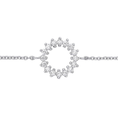 Silver  CZ Supernova Fizzy Cluster Rolo Charm Bracelet 7.25 + 1" - GVB567