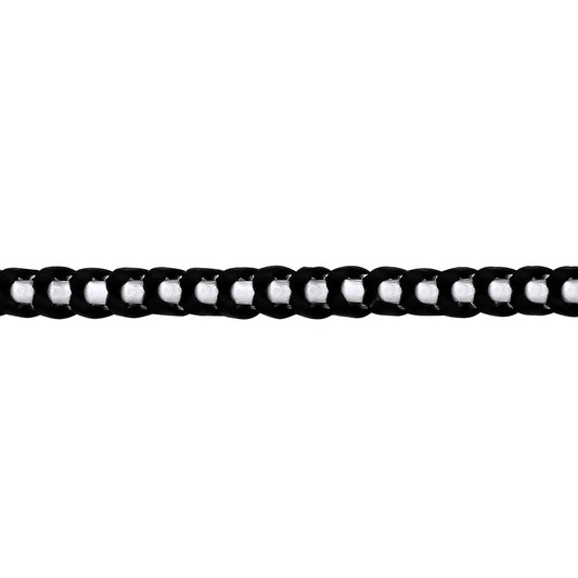 Mens Silver  Leather Plaited Chain Bracelet - GVB577