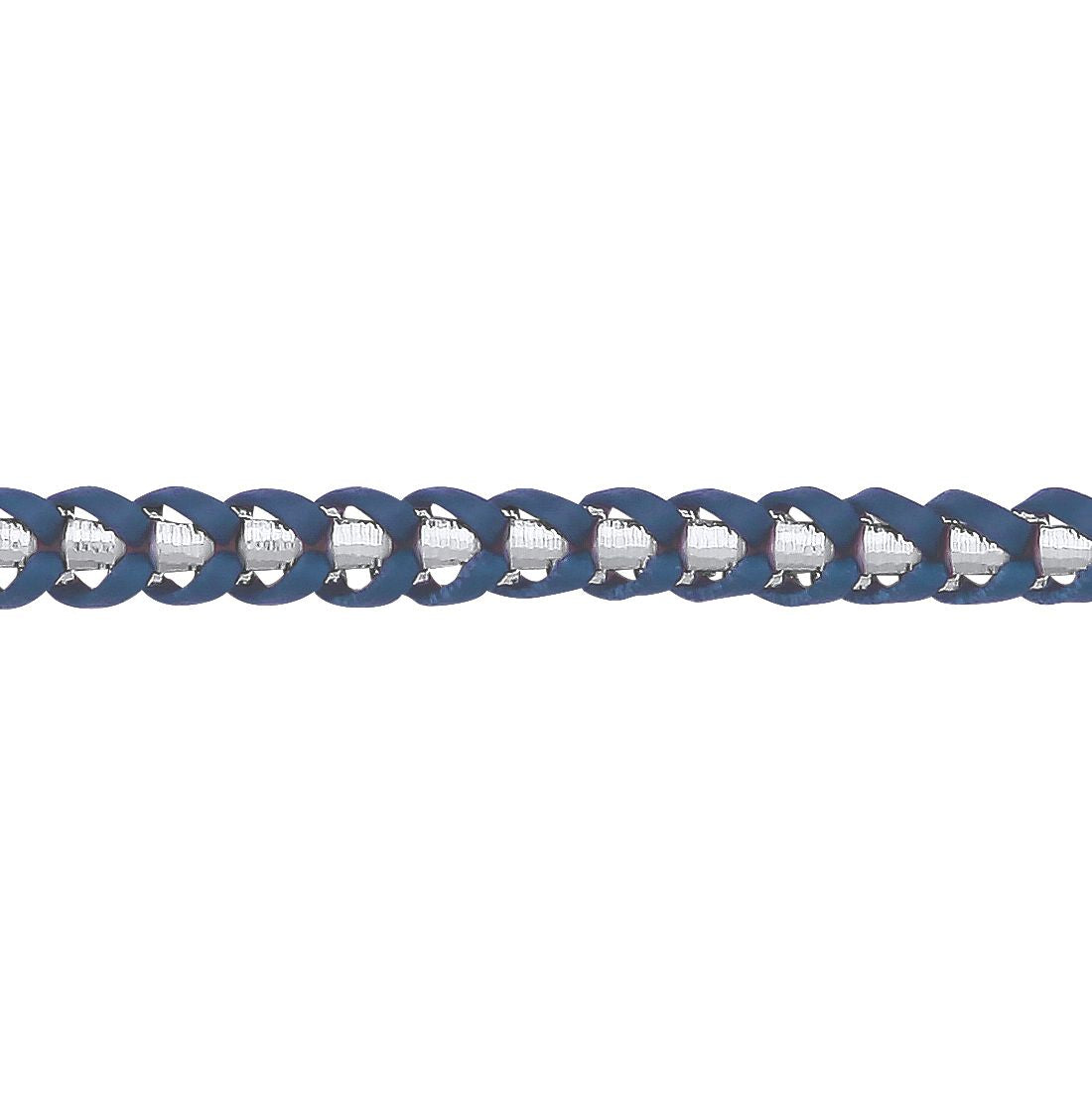 Mens Sterling Silver  Leather Plaited Chain Bracelet 7mm 8.5 inch - GVB579