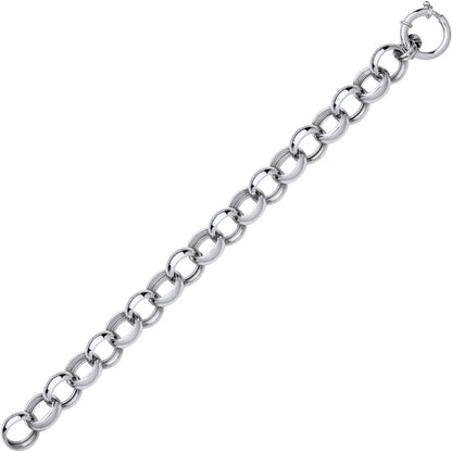 Silver  Chunky Round Link Belcher Chain Bracelet - GVB582