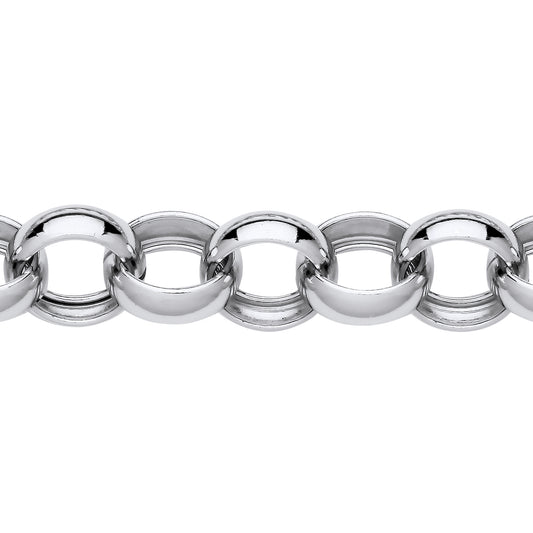 Silver  Chunky Round Link Belcher Chain Bracelet - GVB582
