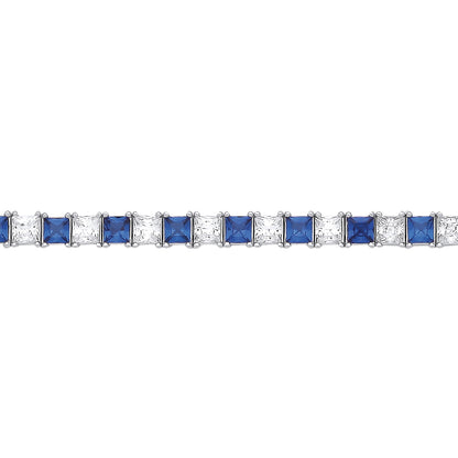 Silver  Alternating Eternity Tennis Bracelet - GVB586SAP