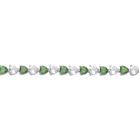 Silver  Alternating Eternity Tennis Bracelet - GVB587EM