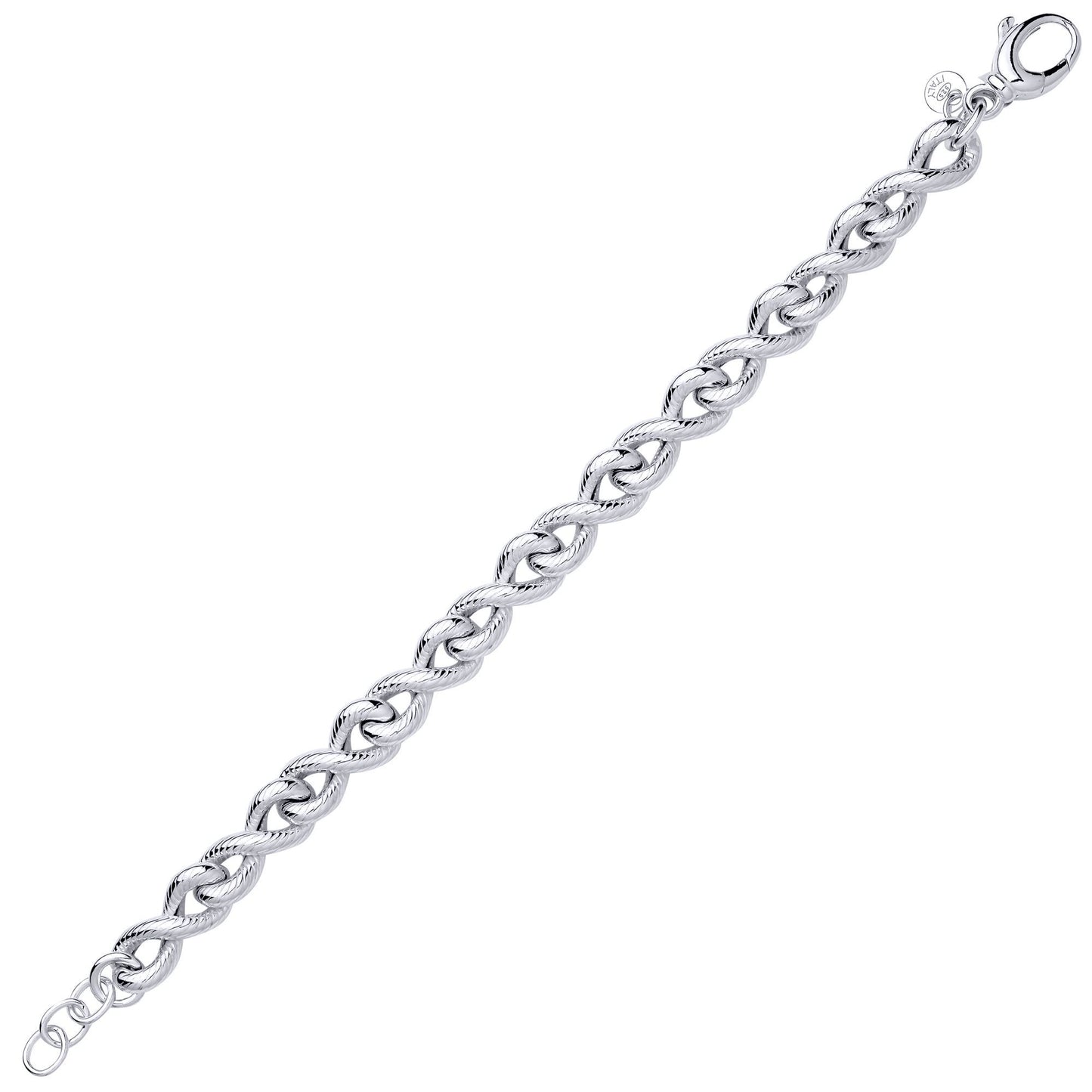 Silver  Twisted Infinity Pretzel Chain Link Bracelet - GVB602