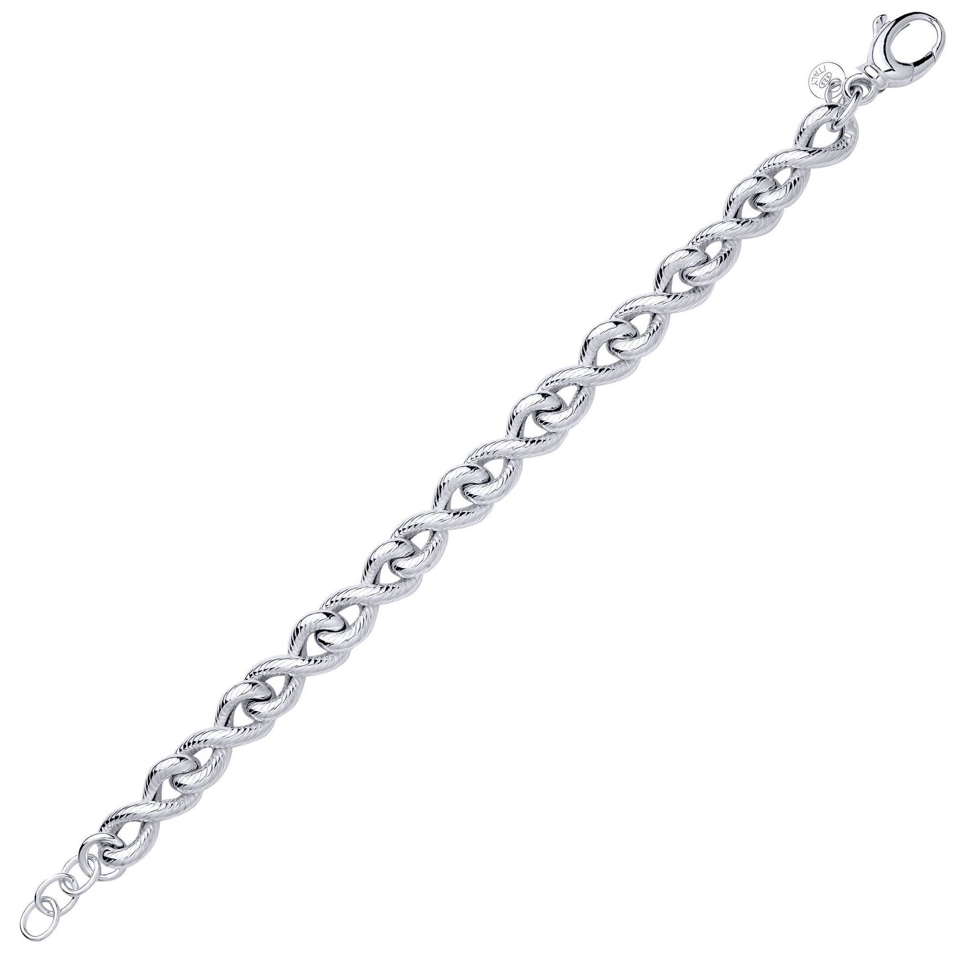 Silver  Twisted Infinity Pretzel Chain Link Bracelet - GVB602