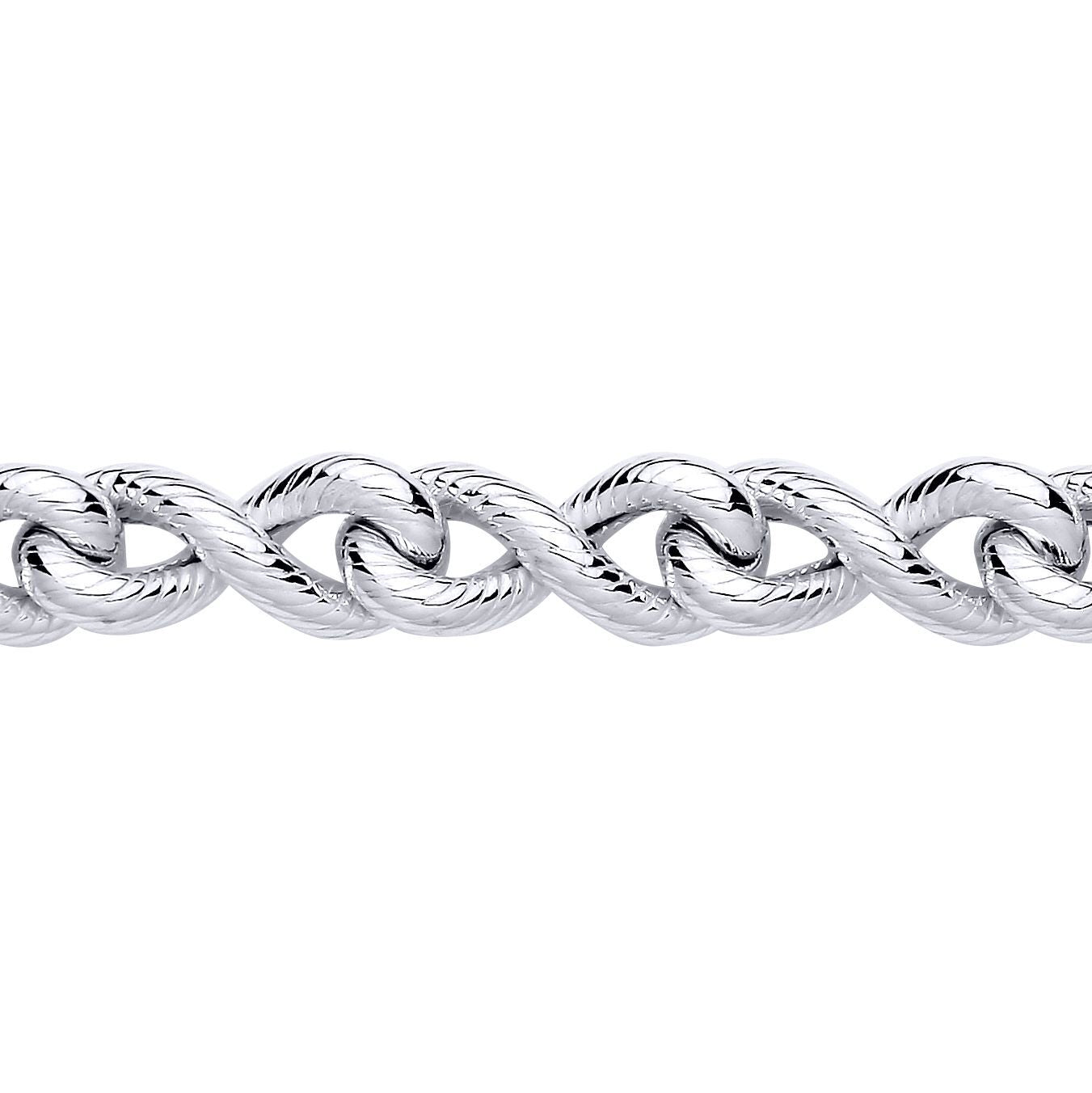 Silver  Twisted Infinity Pretzel Chain Link Bracelet - GVB602