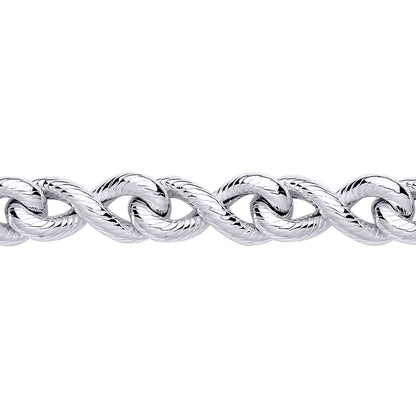 Silver  Twisted Infinity Pretzel Chain Link Bracelet - GVB602