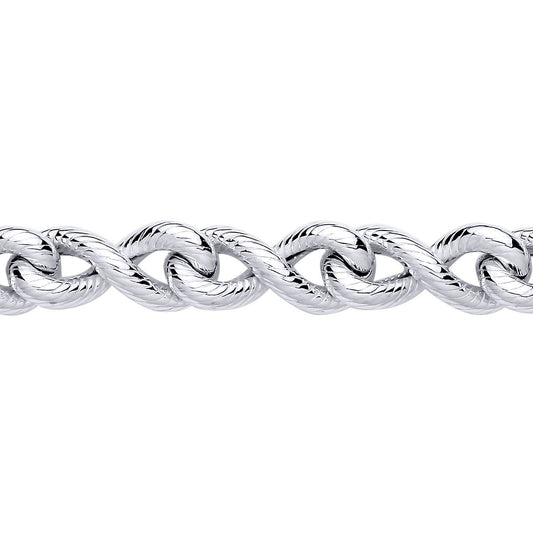 Silver  Twisted Infinity Pretzel Chain Link Bracelet - GVB602