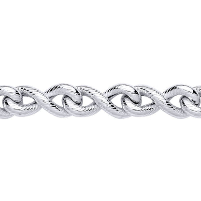 Sterling Silver 7" Infinity Link Chunky Bracelet - GVB602
