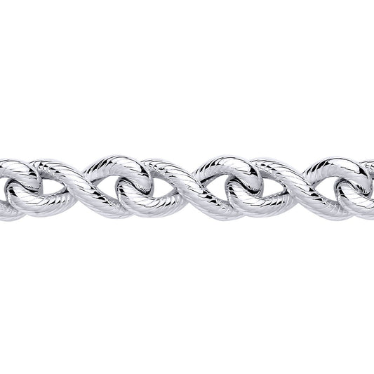 Sterling Silver 7" Infinity Link Chunky Bracelet - GVB602