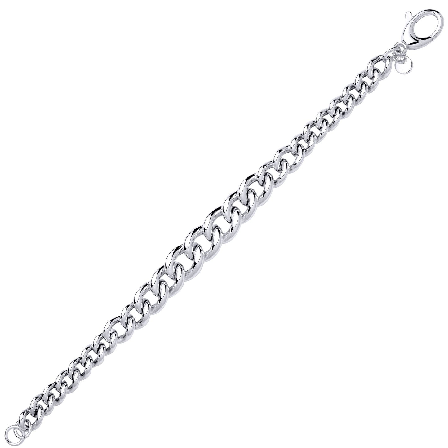 Silver  Graduated Rounded Albert Curb Link Bracelet 11.5mm 7.5inch - GVB603