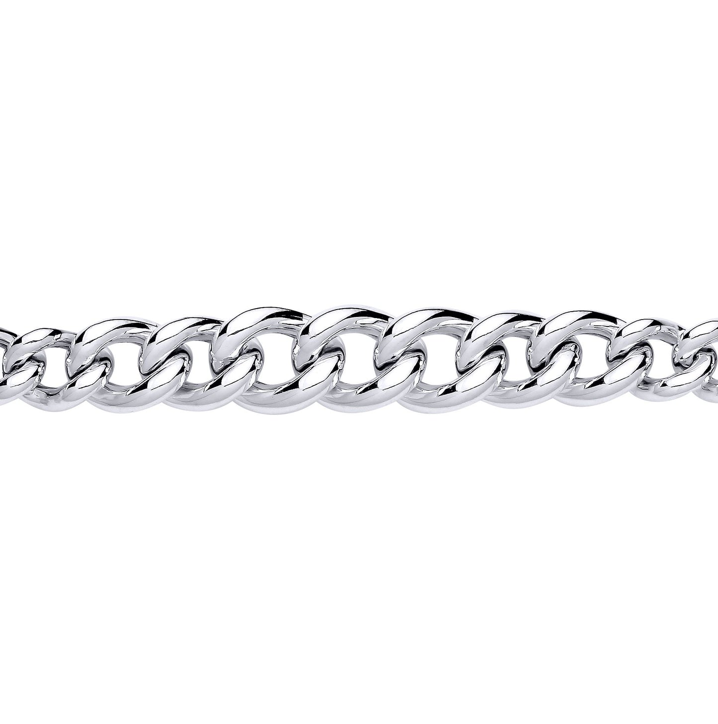 Silver  Graduated Rounded Albert Curb Link Bracelet 11.5mm 7.5inch - GVB603