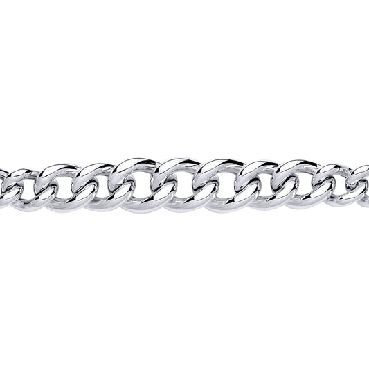 Silver  Graduated Rounded Albert Curb Link Bracelet 11.5mm 7.5inch - GVB603