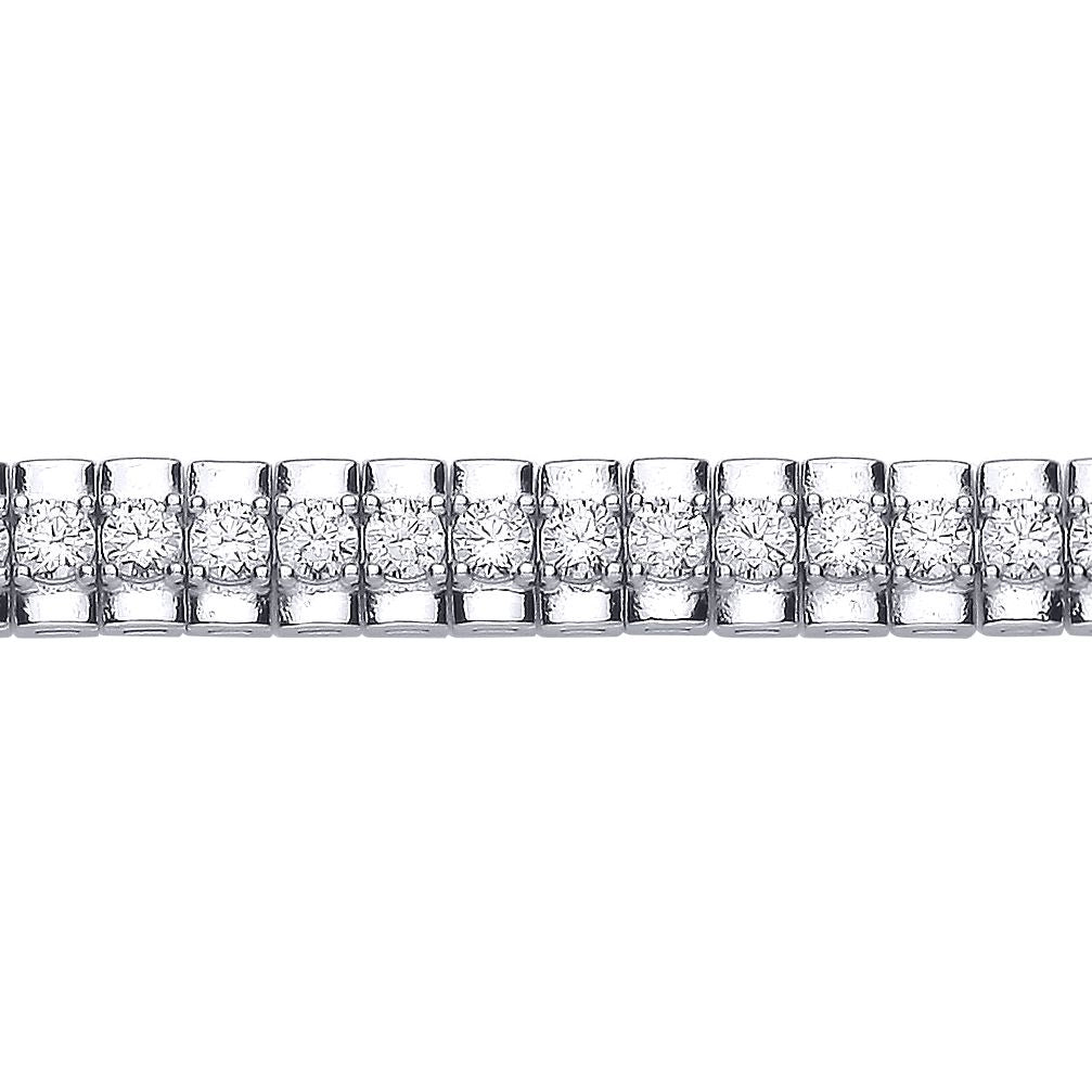 Silver  CZ Tennis Row Style Watch Strap Bracelet - GVB606