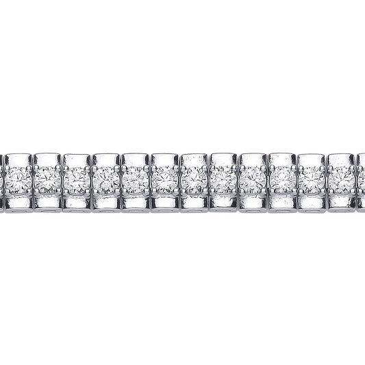 Silver  CZ Tennis Row Style Watch Strap Bracelet - GVB606
