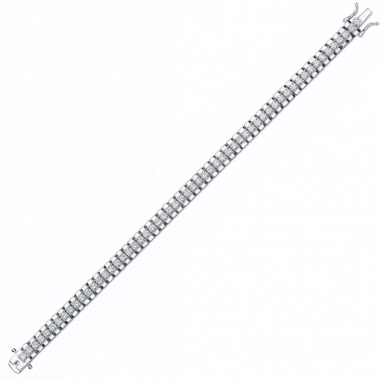 Silver  CZ Tennis Row Style Watch Strap Bracelet - GVB606