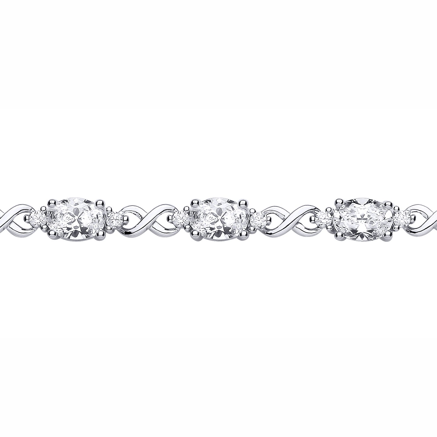 Sterling Silver  CZ Kisses Tennis Bracelet - GVB617
