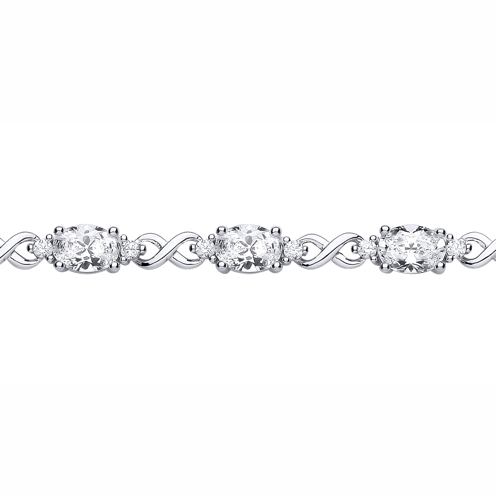 Sterling Silver  CZ Kisses Tennis Bracelet - GVB617
