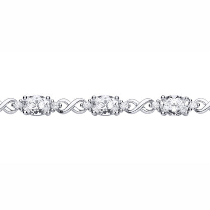 Sterling Silver  CZ Kisses Tennis Bracelet - GVB617