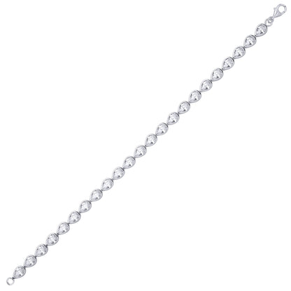 Silver  Pear CZ Bezel Halo Tears of Joy Tennis Bracelet - GVB619