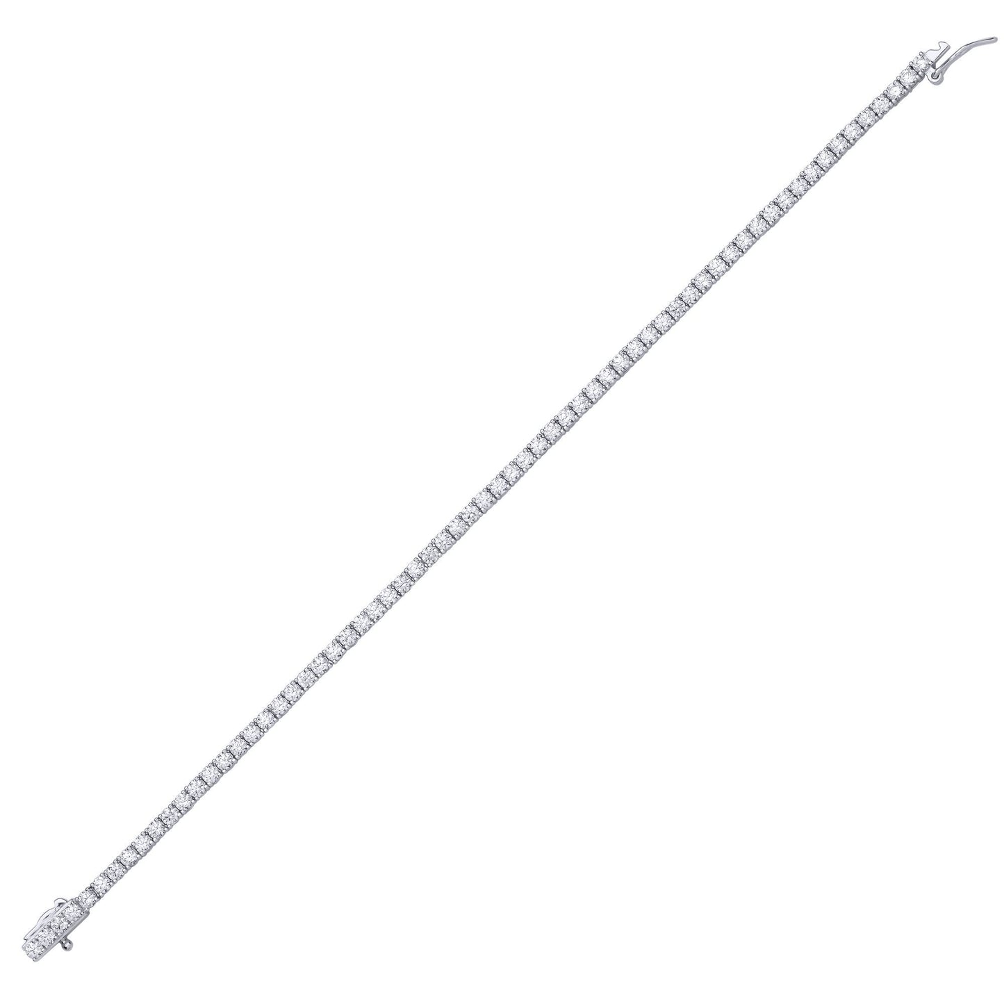 Silver  CZ 4-Claw Traditional Tennis Bracelet - GVB621
