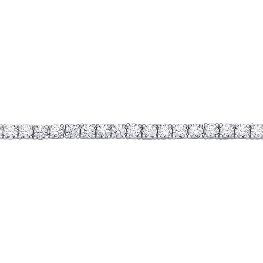 Silver  CZ 4-Claw Traditional Tennis Bracelet - GVB621