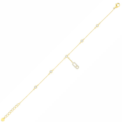 Gold-plated Sterling Silver  CZ Bracelet - GVB640