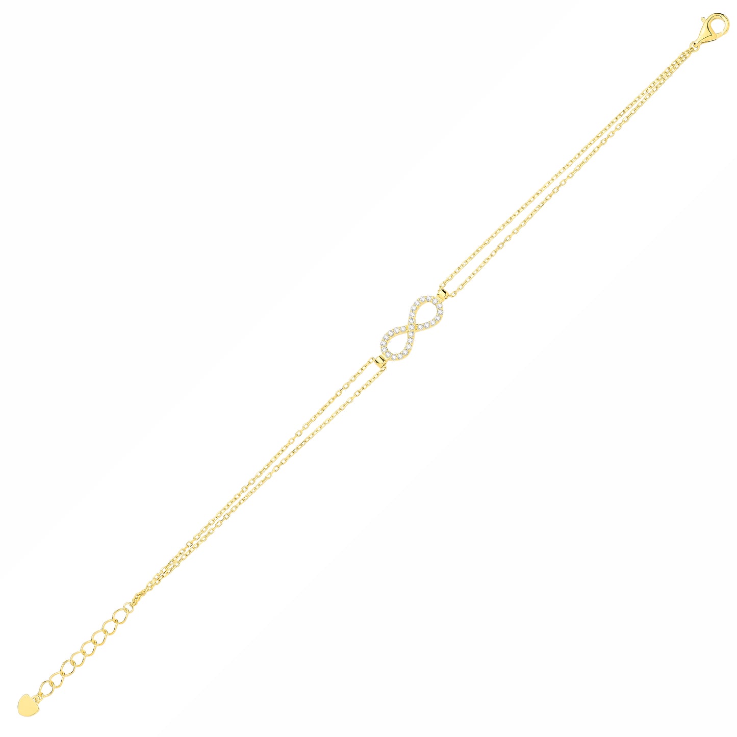 Gold-plated Sterling Silver  CZ Infinity Bracelet - GVB641