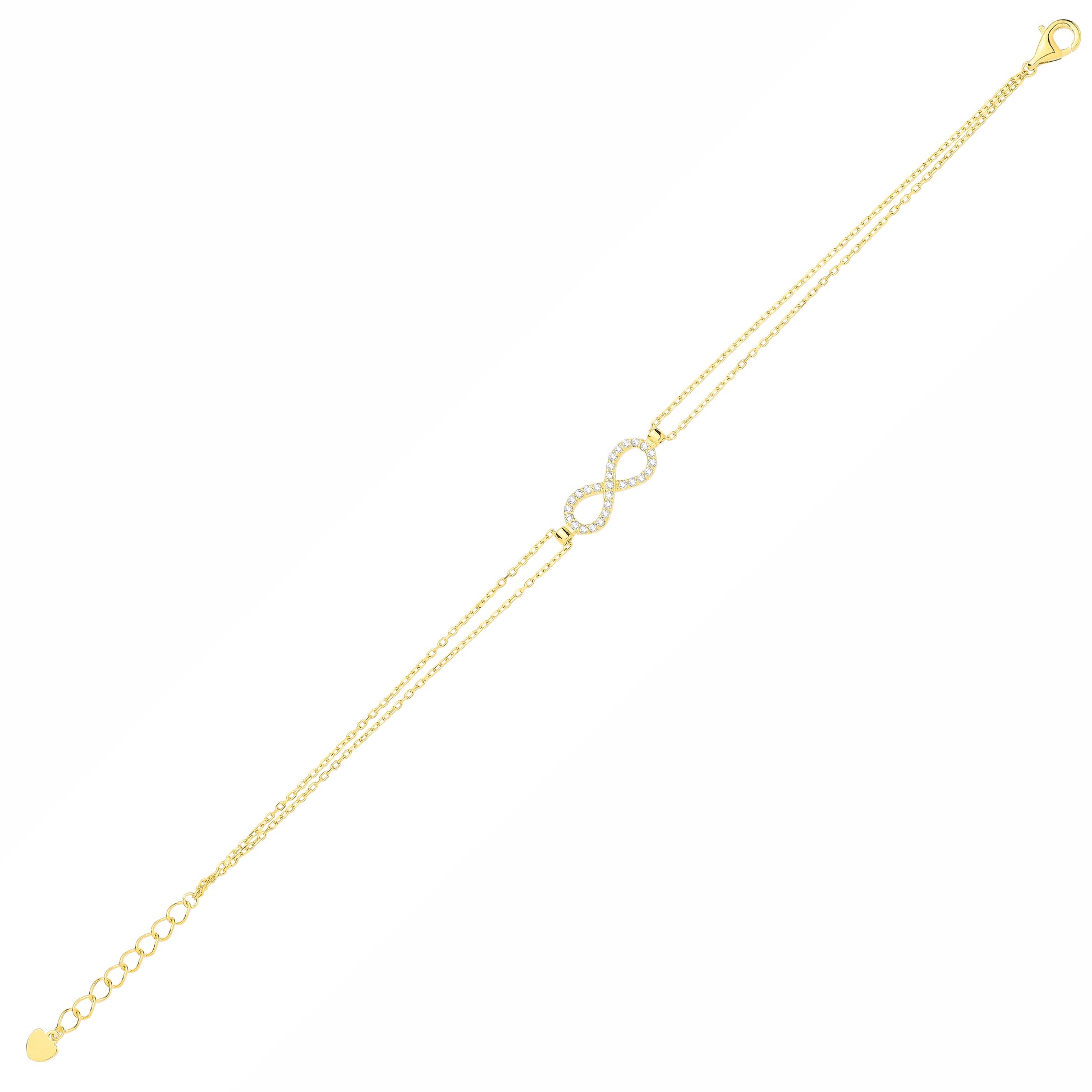 Gold-plated Sterling Silver  CZ Infinity Bracelet - GVB641