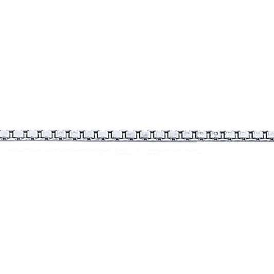 Silver  Box Pendant Chain Necklace 1.2mm - GVCH27