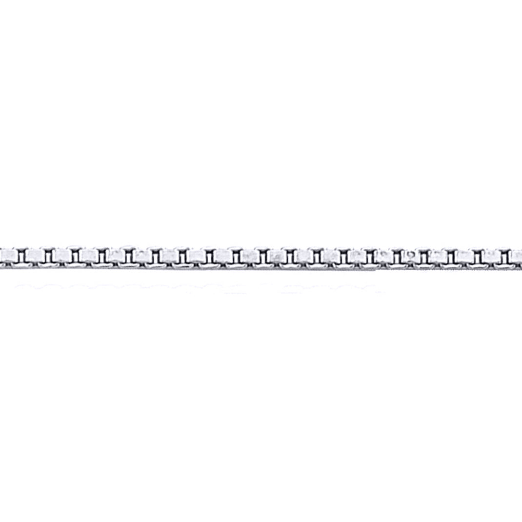 Silver  Box Pendant Chain Necklace 1.2mm - GVCH27