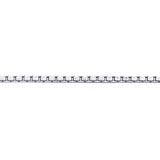 Silver  Box Pendant Chain Necklace 1.2mm - GVCH27
