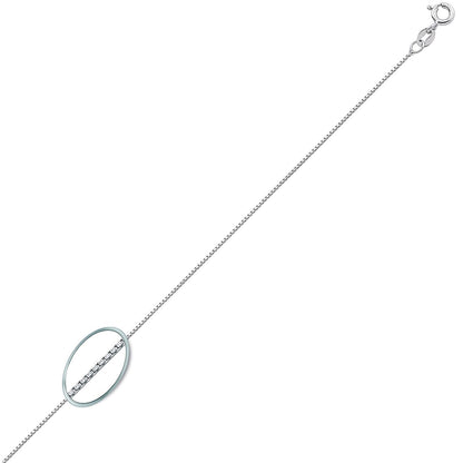 Silver  Box Pendant Chain Necklace 1.2mm - GVCH27