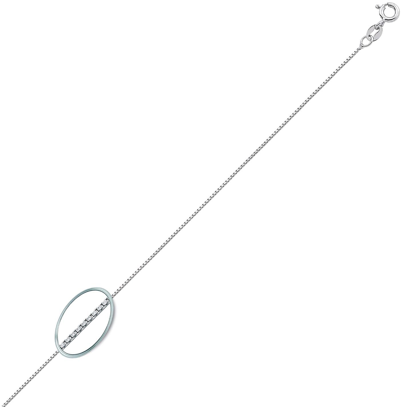 Silver  Box Pendant Chain Necklace 1.2mm - GVCH27
