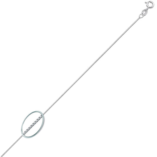 Silver  Box Pendant Chain Necklace 1.2mm - GVCH27