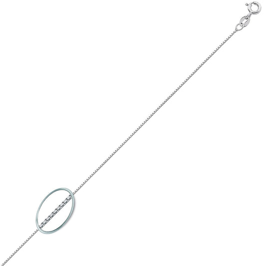 Silver  Box Pendant Chain Necklace 1.2mm - GVCH27