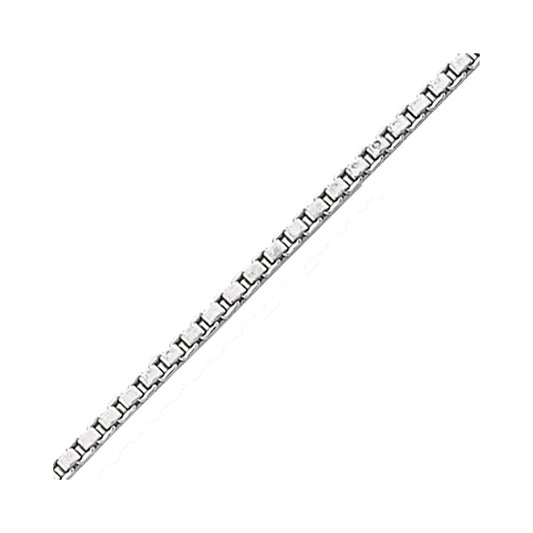 Silver  Box Pendant Chain Necklace 1.2mm - GVCH27