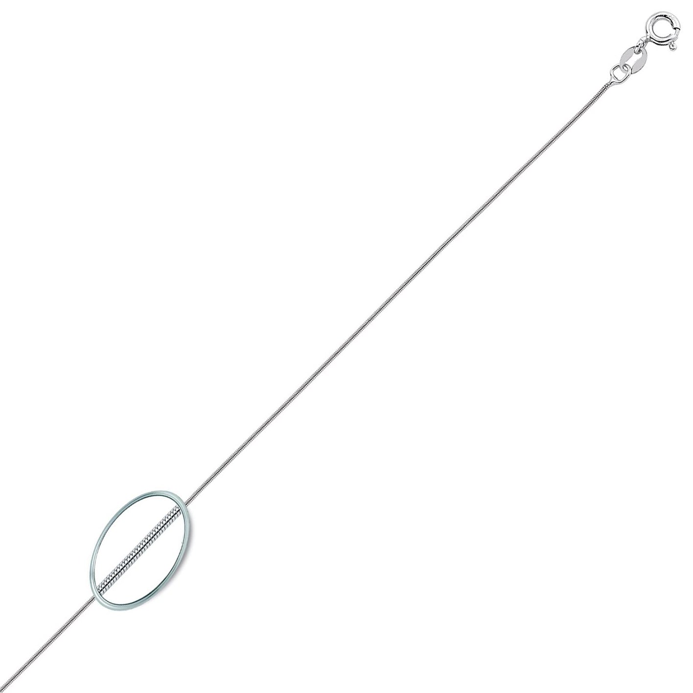 Silver  Snake Pendant Chain Necklace 1mm 18 inch - GVCH28