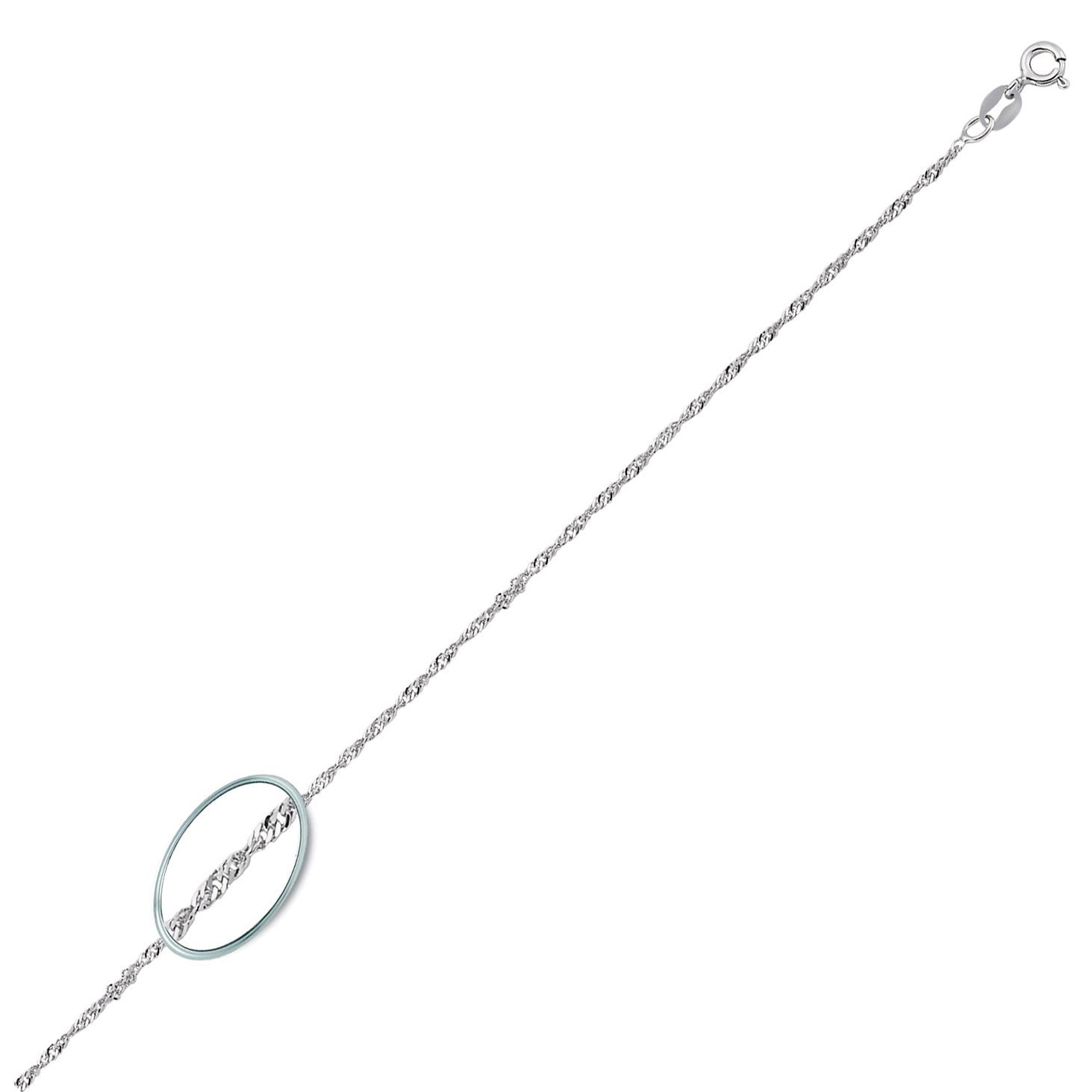 Silver  Singapore Pendant Chain Necklace 1.9mm 18 inch - GVCH30