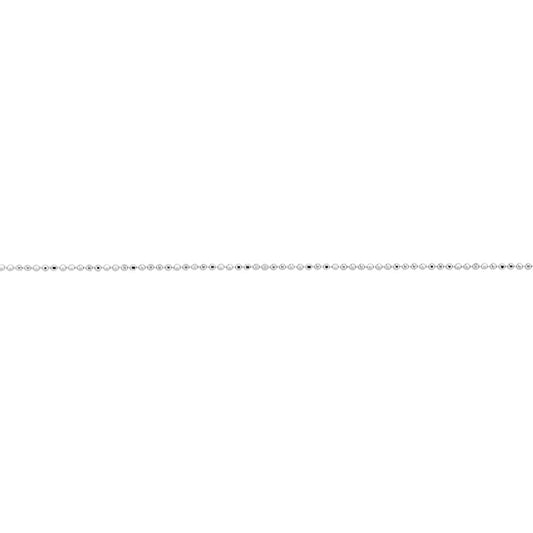 Unisex Silver  Bead Pendant Chain Necklace 1.2mm 18 inch - GVCH31-18