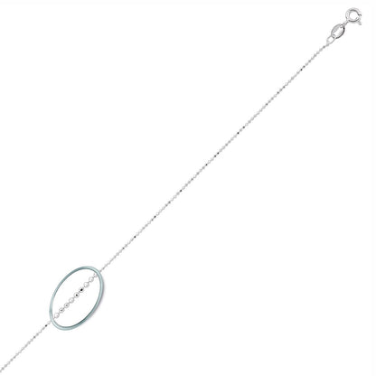 Silver  Bead Pendant Chain Necklace 1.2mm 18 inch - GVCH31