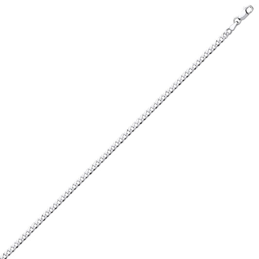 Sterling Silver  Bevelled Ultra Flat Curb Chain Bracelet 8.5 - GVCH32-6