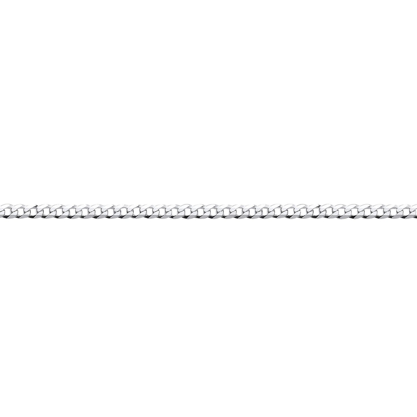 Silver  Traditional Diamond-Cut Flat Curb Chain Link Bracelet - GVCH32-6
