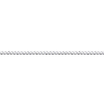 Silver  Traditional Diamond-Cut Flat Curb Chain Link Bracelet - GVCH32-6