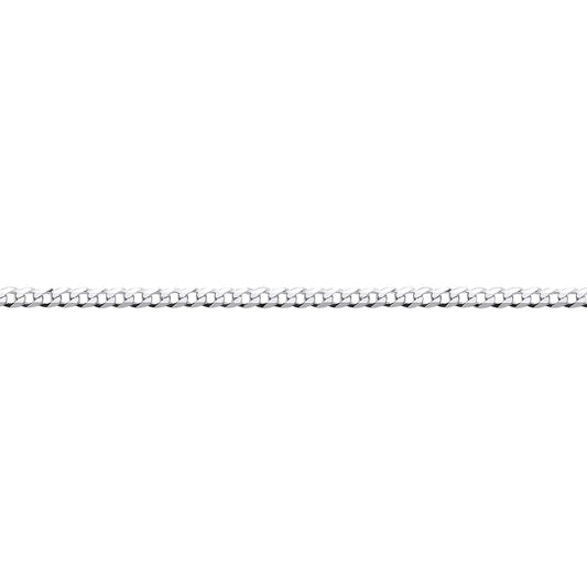 Silver  Traditional Diamond-Cut Flat Curb Chain Link Bracelet - GVCH32-6